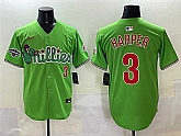 Men's Philadelphia Phillies #3 Bryce Harper Light Green Phanatic With 2024 Division Champions Patch Limited Stitched Jersey,baseball caps,new era cap wholesale,wholesale hats